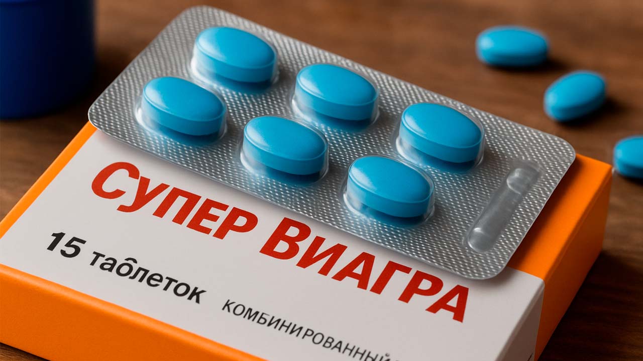 Голубые таблетки крупным планом