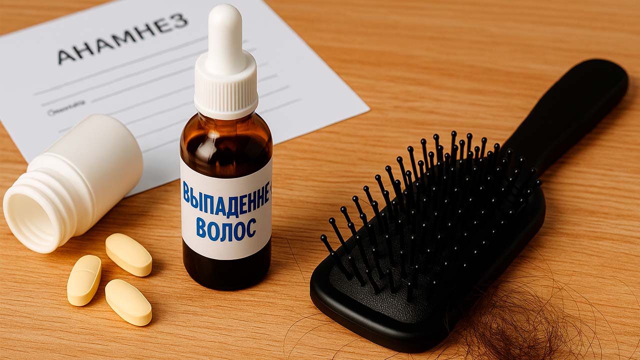 Выпадение волос крупным планом