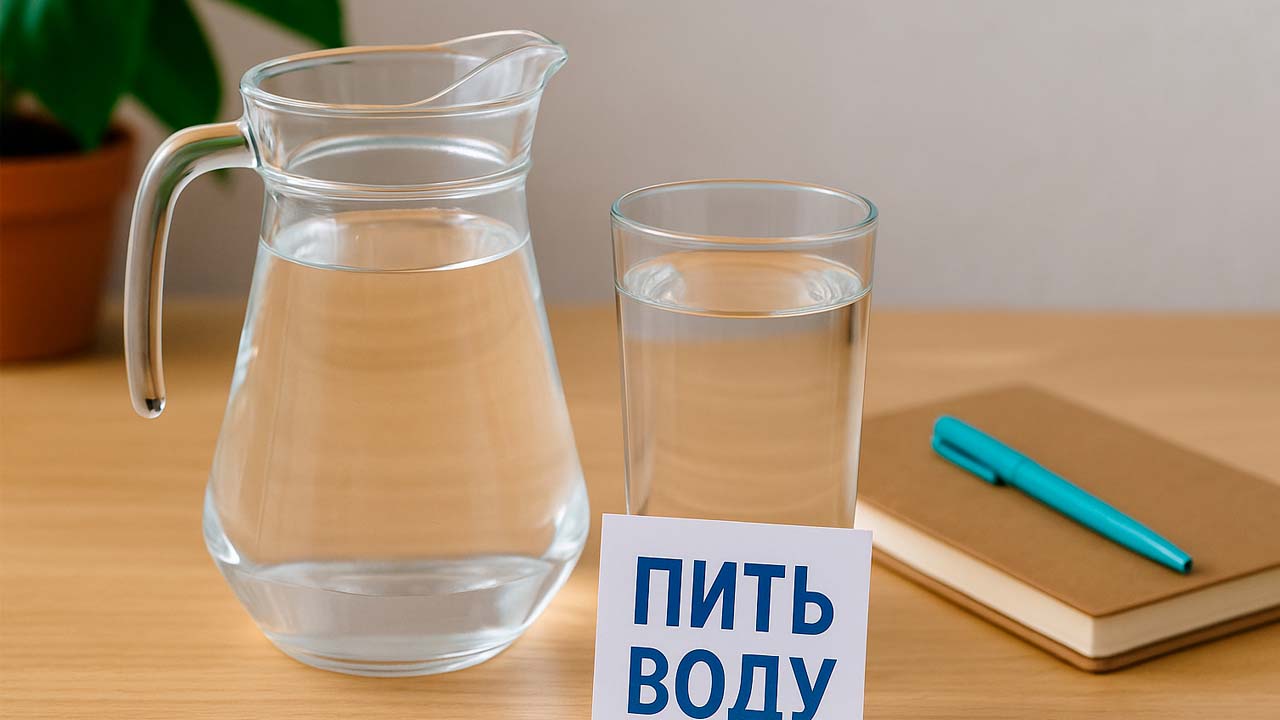 Стакан и кувшин с водой